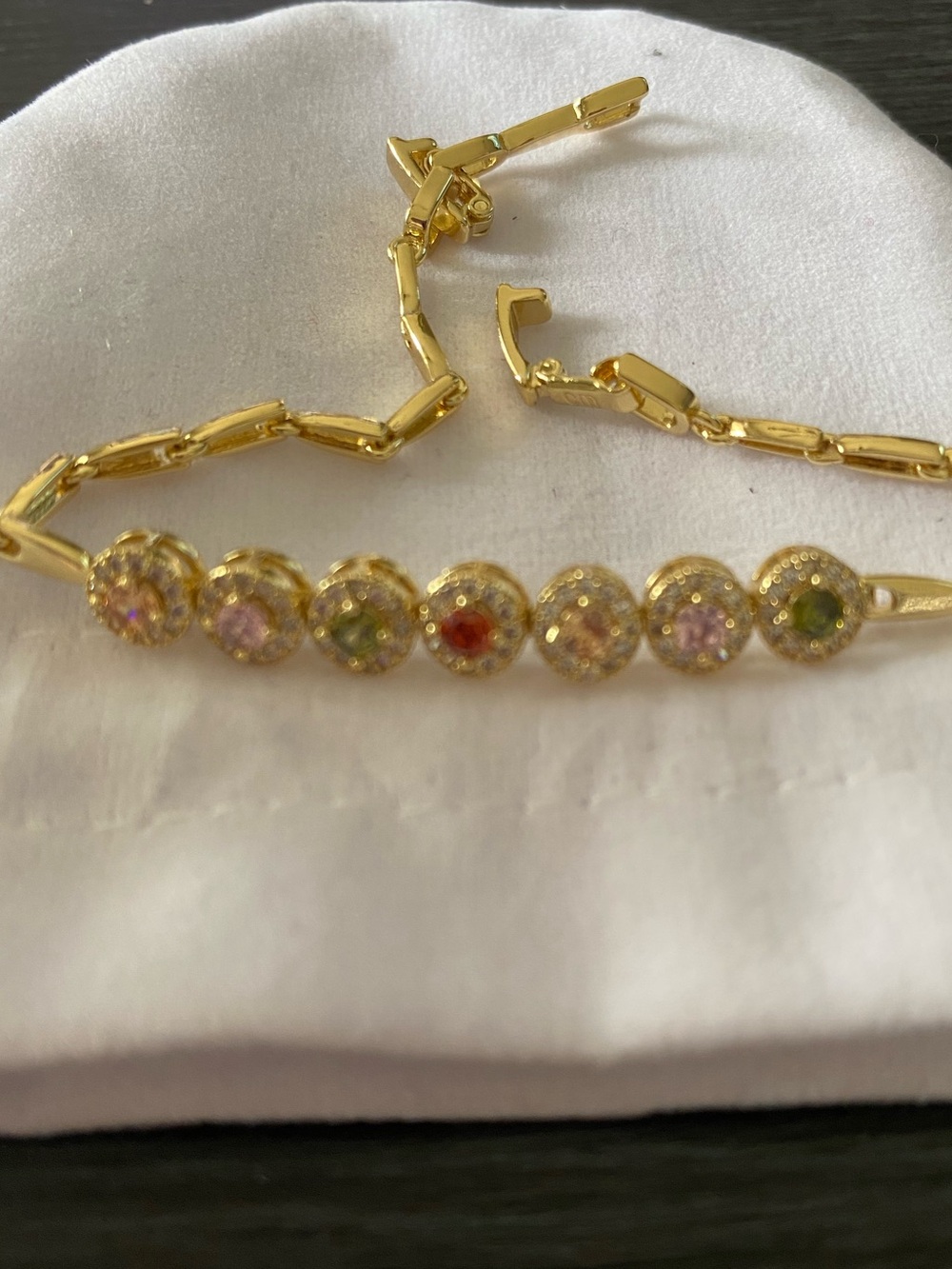 Gold-Tone Multi-Stone Tennis Bracelet
